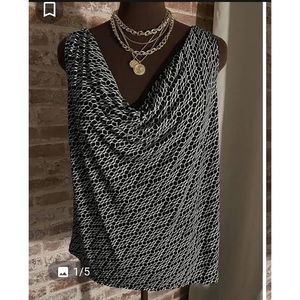 Women's 2X Calison Blouse black & white